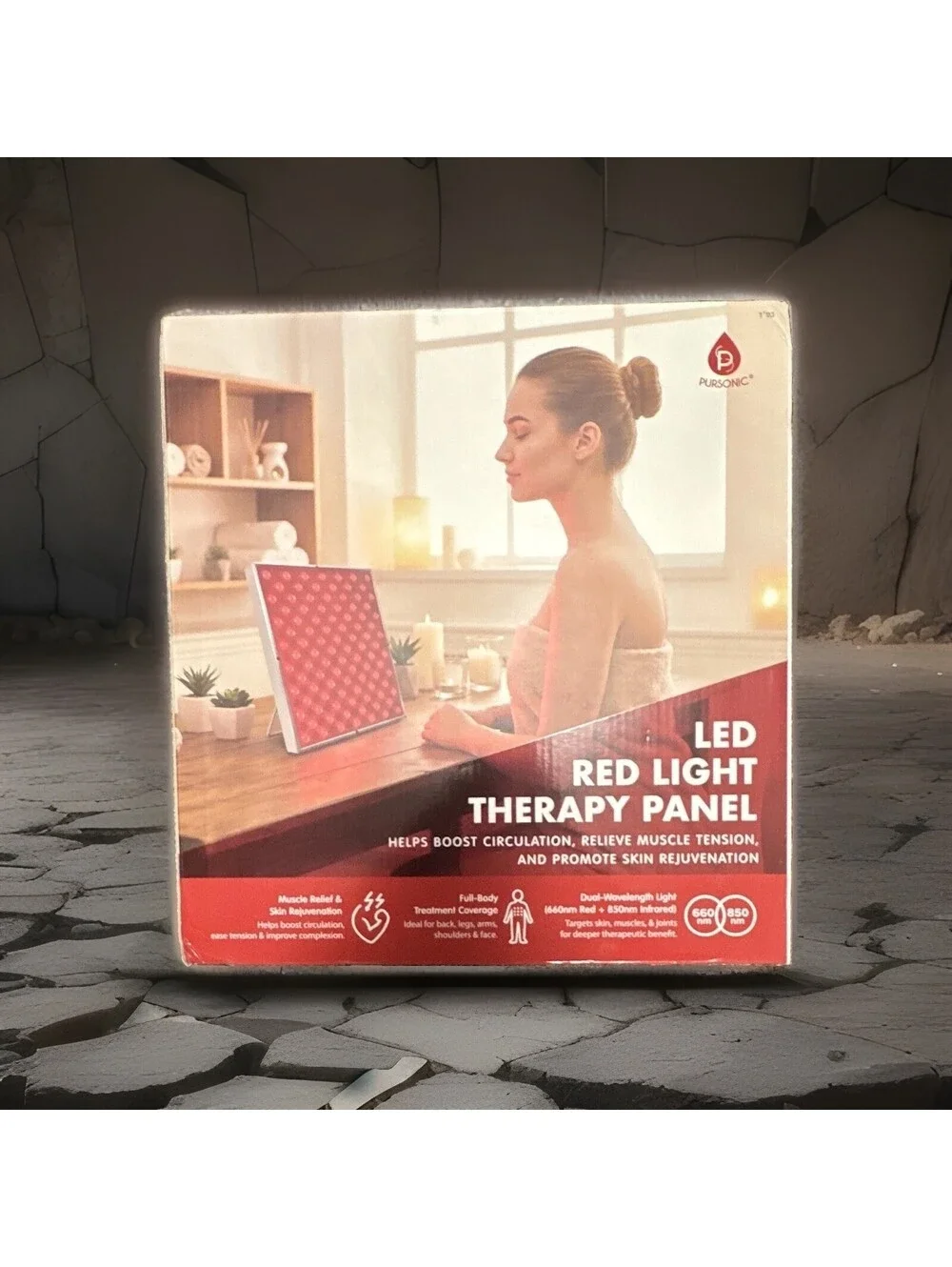 PURSONIC Portable LED Red Light Therapy Panel 660nm/850nm for Face & Body